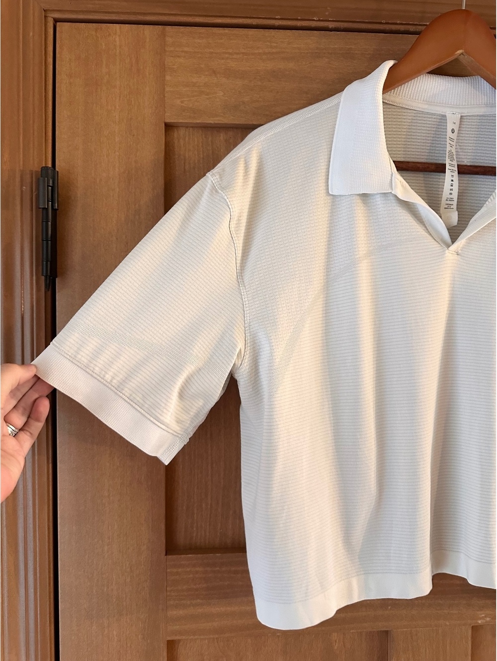 Lululemon Swiftly Tech Relaxed-Fit Polo Shirt in White Women’s size 14 LW3GMJS - Picture 3 of 14